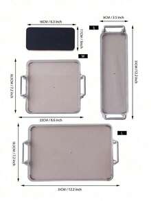 1 Modern Light Luxury Double Handle Design Tray, Wedding, Dessert, Outdoor, Multi-Functional Tray - Clear - View 2