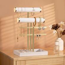 1pc 4-Tier Jewelry Storage Rack, Bracelet Display Stand, Detachable T-Shaped Organizer, Suitable For Storing Bracelets, Necklaces, Earrings, Rings, Unique Gift For Women, Mother's Day, Thanksgiving, Christmas - Multicolor - View 1