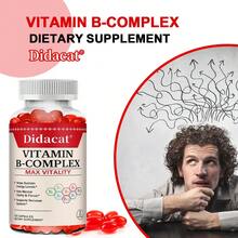Vitamin B Complex Supplement - 120 Capsules - Added Biotin - Supports Brain And Nervous System Health And Maintains Energy Levels. Suitable For Both Men And Women. - 1瓶 - 查看 5
