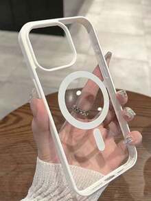 透明磁吸手机壳，兼容 16/15/14/13/12/11 Pro/Plus/Max/Mini/7/8/SE/16e/7P/X/XR/XsMax，防震保护套，也适用于三星 S25 Ultra/S24 Ultra/S23 FE/S22+ - 白色 - 查看 1