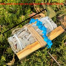 Bộ 1 vòng tay làm từ cây xô thơm, gỗ thiêng và đá pha lê tự nhiên - Hoàn hảo cho những người yêu thích thiền định và là món quà lý tưởng. - Bộ xô thơm - Xem 2