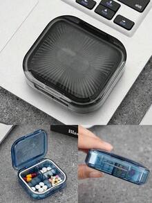 1pc Portable Weekly Pill Box, Waterproof Sealed Compact Pill Case For Medication Storage - Fyra-rutnät-vitt - Visa 9