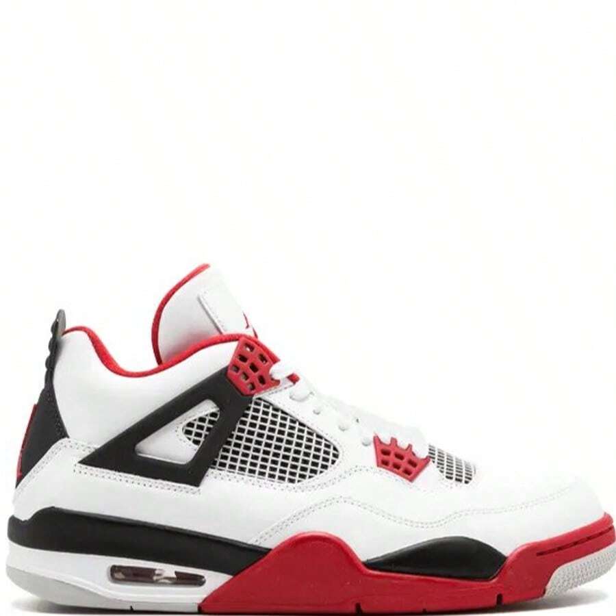 Nike Air Jordan 4 Retro Sneakers - Authentic Iconic Basketball Shoes | Viral 2026 Men's High-End Retro Streetwear | Premium Leather & Mesh Performance Trainers | Classic Air Cushioning & Support Wings | Legendary Designer Athletic Footwear - 火紅 - 查看 1