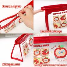 Hộp đựng bút hình quả táo trong suốt, túi đựng văn phòng phẩm chống thấm nước dung tích lớn dễ thương, túi đựng đồ dùng học tập cho học sinh, túi đựng bút hình hoạt hình. - hộp đựng bút Apple Pencil - Xem 10