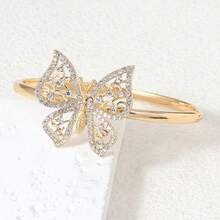 Vòng tay nữ, vòng tay hình bướm rỗng đính đá, thiết kế sang trọng tối giản mới, đa năng. - Nhiều màu - Xem 2