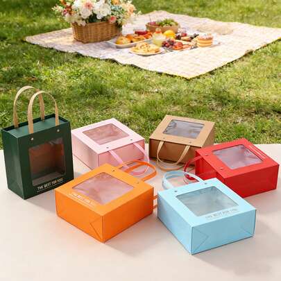 1 Set Luxury Transparent Window Gift Box, Souvenir Packaging Empty Box, Birthday Gift Box