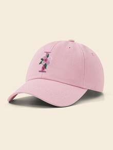 1pc Kids Pink Letter Embroidered Baseball Cap, Casual Adjustable Sun Hat Suitable For Daily & Outdoor Wear - 1PC - View 11