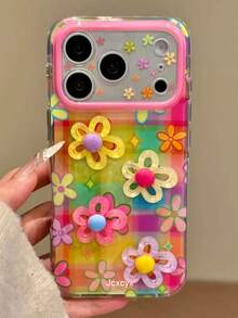 Ốp điện thoại họa tiết hoa 3D nhiều màu sắc mùa xuân, tương thích với iPhone 17 Pro Max, 17 Pro, 17, 16 Pro Max, 16 Pro, 16, 15 Pro Max, 15 Pro, 15, 14 Pro Max, 14 Pro, 14, 13 Pro Max, 13 Pro, 13. Thiết kế thời trang, bền bỉ, dành cho người đam mê công nghệ, tín đồ thời trang, các bạn nữ, món quà dễ thương, họa tiết hoa. - họa tiết hoa kẻ caro - Xem 3