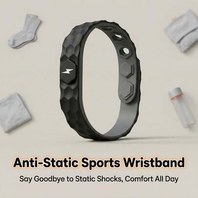 1pc Diamond-Shaped Anti-Static Bracelet, Outdoor Sports Couple Bracelet, Silicone Negative Ion Static Eliminating Wristband, Minimalist Elegant Accessory For Men And Women