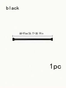 1pc Stainless Steel Telescopic Shower Curtain Rod, No Drilling Required, Curtain Rod, Closet Rod, Tension Rod, Clothes Drying Rod, Suitable For Bathroom, Living Room, Balcony, Partition, Door Curtain, Kitchen, Bathroom Accessories - Telescopic Pole - View 12