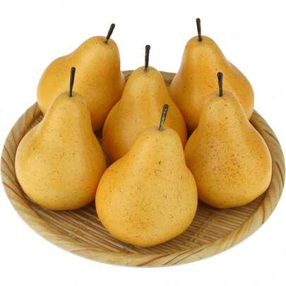 2/6pcs Artificial Pear Decor, Realistic Fake Fruit, Home Party Kitchen Photography Props, Home Decor, Tabletop Decoration