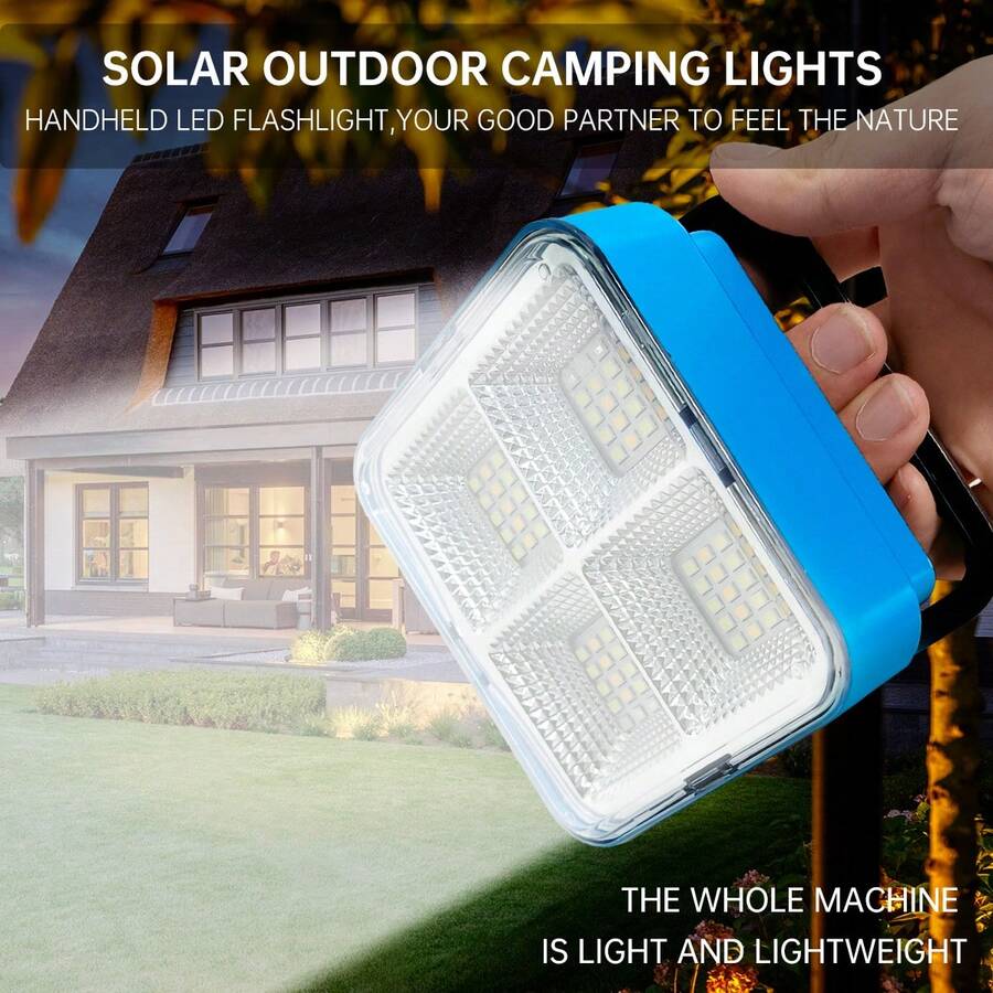 1PC, Solar Collapsible Camping Lantern, Rechargeable LED Portable Light, Multi-Function Emergency Flashlight, 4 Modes, Tent Lamp, High Brightness, Long Lasting, Foldable For Camping Hiking Fishing Emergency Home Use (Including Battery) - LED Camping Light - View 1