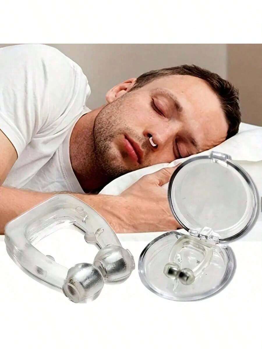 5个/10个装磁性止鼾器,静音睡眠助手!小巧夹子设计,利用物理磁力保持呼吸道畅通,有效缓解您和伴侣的打鼾问题。告别打鼾烦恼,这款止鼾器重新定义舒适睡眠! - 無色 - 查看 1