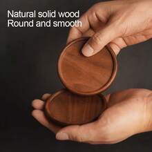 Black Walnut Wood Coaster, Natural Solid Wood, Round Smooth, Durable And Heat-Resistant, Suitable For Tea, Coffee And Multipurpose Home Use - Multicolor - View 2