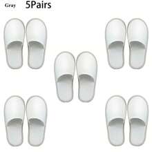 12只装一次性白色家居拖鞋，男女通用SPA拖鞋，酒店大宗拖鞋，适合客人使用，防滑鞋底，闭趾设计，毛绒绒的客用拖鞋，无需电源，适用于浴室、婚礼、居家无鞋保暖、闺蜜节、狗狗、嘉年华、派对装饰、鞋子、春夏精选、伴娘礼物、房间、卧室装饰、海滩、旅行、男士、女士、度假、可爱小物、母亲节礼物、卧室装饰、花园、厨房装饰、夏季、海滩、旅行必备、房间装饰、软萌、毕业季 - 白色 - 查看 14