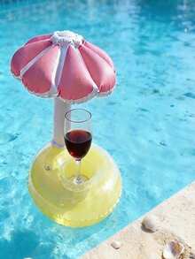 Floating Dual-Color Mushroom Umbrella Cup Holder, PVC Inflatable Water Floating Beverage Cup Coaster - A - View 5