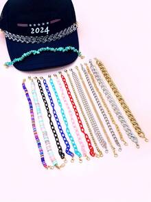 Bohemian Style Baseball Cap Chain, Baseball Cap Decorative Chain,Summer,Graduation Cap,Cowboy - Multicolor - View 4
