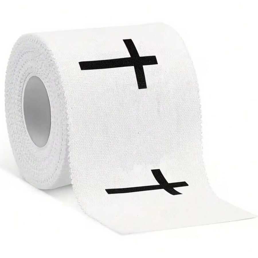 黑白运动胶带，十字条纹设计，简约耐用，易撕不留残胶，适用于足球、网球、拳击、健身、运动、跑步、美式橄榄球、棒球、体操等运动，可提供腕部支撑，是运动员、教练、体操运动员、拳击手、曲棍球运动员的理想之选——也是足球、运动、足球配件、运动器材、运动防护装备、健身训练用品、足球用品的理想之选，是健身房、办公室、家庭、体育教育的理想选择。 - 彩色 - 查看 1