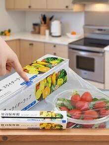 Màng bọc thực phẩm PE, màng phủ thực phẩm nhà bếp, kiểu xé một lần, dao cắt trượt, rộng 30cm. - Xem 2