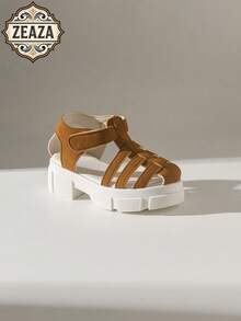 ZEAZA 功能性棕色罗马凉鞋，儿童厚底防滑镂空透气男女通用休闲凉鞋 - 棕色 - 查看 7