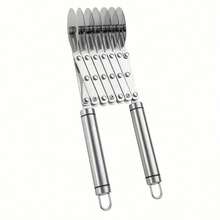 1 cái máy cắt mì kiểu Pháp bằng thép không gỉ, máy cắt mì cuộn thủ công, thích hợp cho mì xào dầu hành, mì luộc, mì xào thơm, máy cắt mì cuộn nhà bếp, dụng cụ nhà bếp nhỏ - Bạc - Xem 10