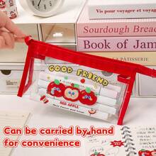 Hộp đựng bút hình quả táo trong suốt, túi đựng văn phòng phẩm chống thấm nước dung tích lớn dễ thương, túi đựng đồ dùng học tập cho học sinh, túi đựng bút hình hoạt hình. - hộp đựng bút Apple Pencil - Xem 7