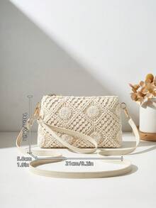 新款时尚斜挎单肩包，镂空花朵腕包，女士小方包手提包 - 彩色 - 查看 5