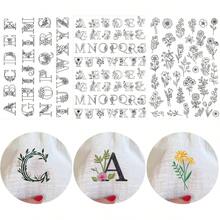 LAMYA Giấy ổn định thêu tan trong nước, dán và khâu, có in sẵn họa tiết hoa lá để làm đồ thủ công DIY. - A18-2 - Xem 1