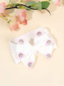 1/6 peças Faixa de cabelo bordada com frutas/flores para bebê menina, faixa de cabelo em tons pastel, macia e elástica, para bebês, crianças pequenas e recém-nascidas, presente de Natal, acessório de cabelo para bebê na primavera e no verão. - Multicolorido - Ver 13