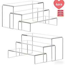 6pcs Transparent Acrylic Jewelry Display Stand, Sneaker Display Rack, Candy Display Shelf, Action Figure Model Display Rack - Clear - View 8