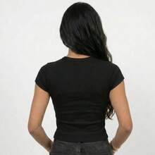 Set Of 3 Basic Ribbed Knit Blouses For Women, Babylook Premium Casual Everyday Wear - 赤陶色 + 黑色 + 米色 - 查看 10