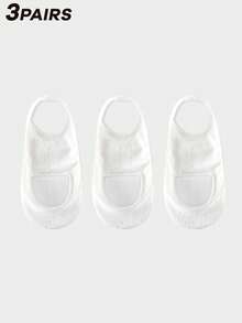 3/6 Pairs Lace Pattern Silicone Heel Grip Socks, Breathable Stockings - Multicolor - View 24