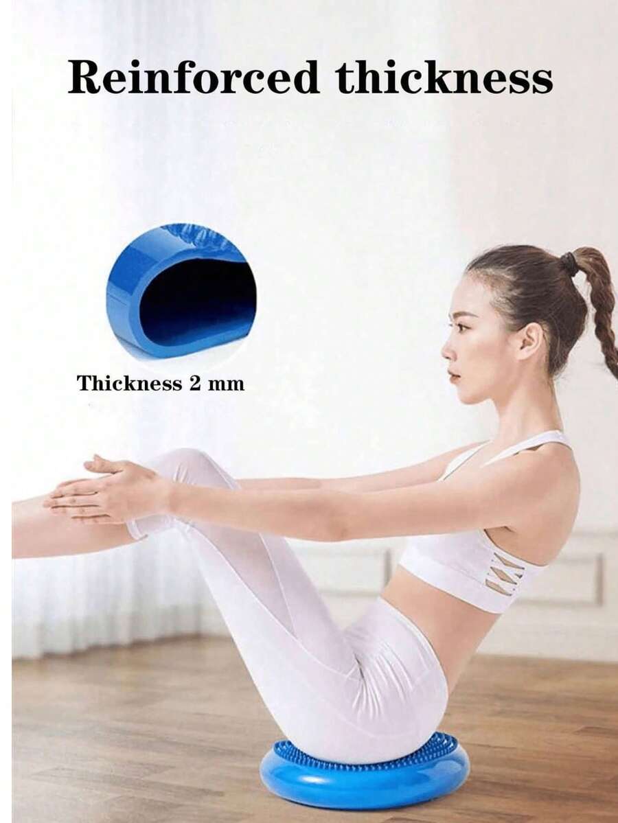 1个平衡垫瑜伽按摩垫，半圆形初学者瑜伽球，按摩球踝关节训练器 - 彩色 - 查看 1