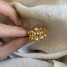 18K镀金不对称法式复古女王戒指（女士款） - 金色 - 查看 3