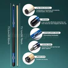 Deep Blue Hand-Wrapped Pool Cue 13mm Pro Tip Stable Hit Stylish Design - Blue - View 5
