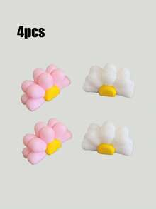 4pcs Daisy Photo Holder Set, White And Pink Daisy Picture Frames, Small Photo Card Message Display Stand, Floral Desktop Decor Gift, Suitable For Office And Bedroom, Spring Decoration, Mother's Day Gift, Wedding Table Decor, Photo Frame - Multicolor - View 9