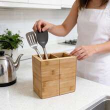 Giá đựng dụng cụ nấu ăn bằng tre có thể mở rộng | Giá đựng dụng cụ nhà bếp | Giá đựng thìa, muỗng bằng tre tự nhiên | Giá đựng đồ dùng trên mặt bàn bếp - Xem 7