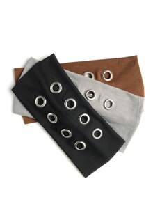 1pc Punk Y2K Metal Hoop Hollow Headband, Unisex Leopard Print Headband - Multicolor - View 11