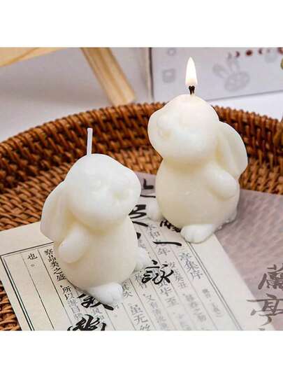 Khuôn silicon làm sáp thơm hình thỏ ngủ hoạt hình, xà phòng thủ công hình động vật 3D, đá thơm thạch cao, đồ trang trí nhà bằng nhựa, dụng cụ mài silicon.