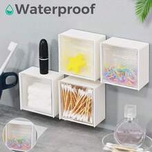 8pcs Wall Mounted Cotton Pad Dispenser, Cotton Ball Storage Box, Cotton Pad Container For Storing Cotton Balls, Dental Floss, Hair Clips, Rubber Bands And Clips - Multiple Styles - View 2