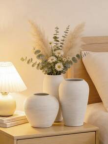 1 bình hoa trắng, bình trang trí nhà cửa cỡ lớn, bình trang trí để bàn hiện đại tối giản với họa tiết 3D, thích hợp cho phòng ngủ, phòng khách, bàn làm việc văn phòng, quà tặng gia đình, trang trí phòng dành cho nữ, bình hoa bằng nhựa. - Nhiều màu - Xem 3