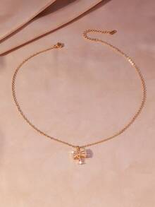 1 chiếc dây chuyền mặt hình bướm mạ vàng dành cho nữ - Dây chuyền mặt hình bướm thanh lịch với ngọc bích hồng và đá cubic zirconia trong suốt hình giọt nước, trang sức tối giản hàng ngày, quà tặng công sở, ngày Valentine, sinh nhật, kỷ niệm cho mẹ, bạn gái, vợ. - Nhiều màu - Xem 5