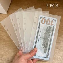 5 piezas de bolsas transparentes blancas de PP tamaño A6 para planificador de presupuesto creativo - Estilo 1 - Ver 13