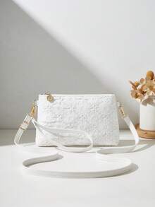 新款时尚斜挎单肩包，镂空花朵腕包，女士小方包手提包 - 彩色 - 查看 8