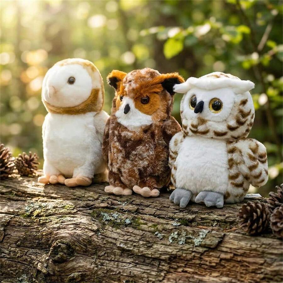 猫头鹰毛绒玩具，柔软蓬松的填充动物，是生日礼物、玩耍、母亲节、婚礼季、毕业季和返校季礼物的完美选择。