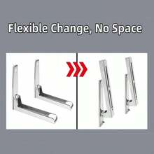 1 Pair Microwave Brackets Foldable Stretch Shelf Rack Wall Mount Kitchen Microwave Oven Stand Bracket Microwave Oven Wall Mounting Brackets - Silver - View 8