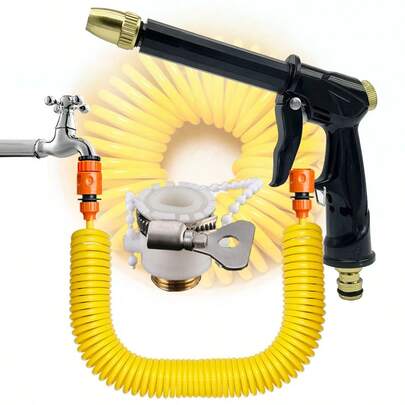 Ống tưới vườn có thể mở rộng, ống tưới mềm dẻo có vòi phun, dụng cụ rửa xe áp lực cao, súng phun cầm tay bằng cao su có thể điều chỉnh dùng cho làm vườn.