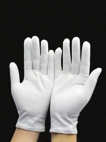 2/4/10 Pairs Unisex White Gloves, Suitable For Hand Care - Eczema - Super Breathable Work Gloves - Moisturizing SPA, Massage, Jewelry Inspection Gloves - Elastic Comfortable Cloth Gloves, Suitable For Home, Office, Travel - White Gloves - View 3
