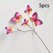 5 cành cây khô nhân tạo có hình bướm, dùng trang trí cửa sổ và sân vườn, hình bướm 3D sống động như thật. - Nhiều màu - Xem 39