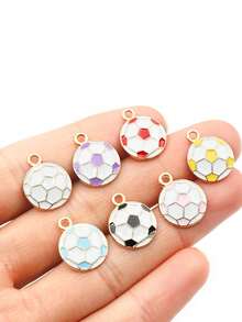 10个/20个/50个/100个随机混合足球形油滴吊坠 DIY饰品制作材料 - 足球 - 查看 3